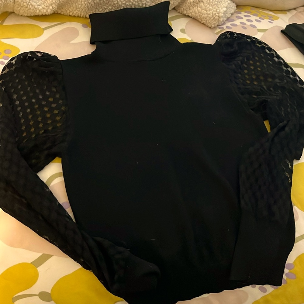 Love Tree turtleneck with see thru sleeves